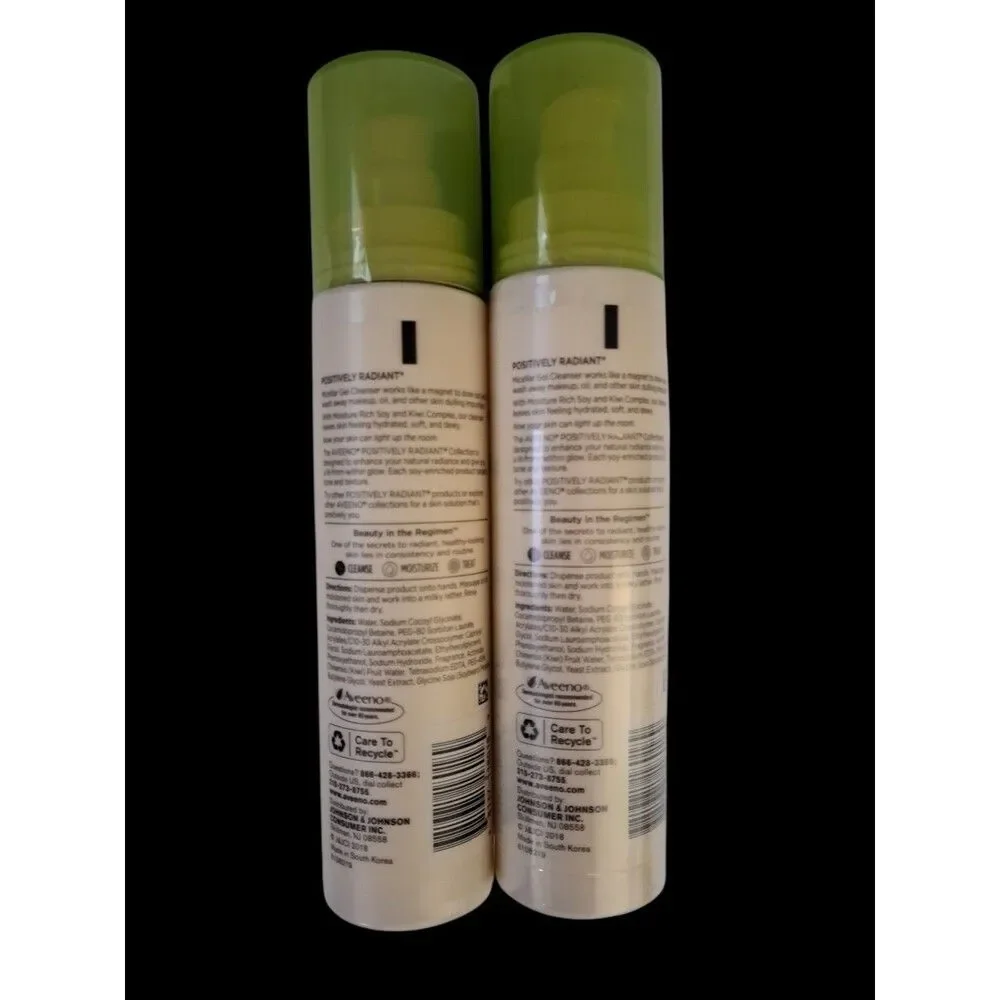 Aveeno Positively Radiant Hydrating Micellar Gel Cleanser Makeup Remover 5.1 oz.